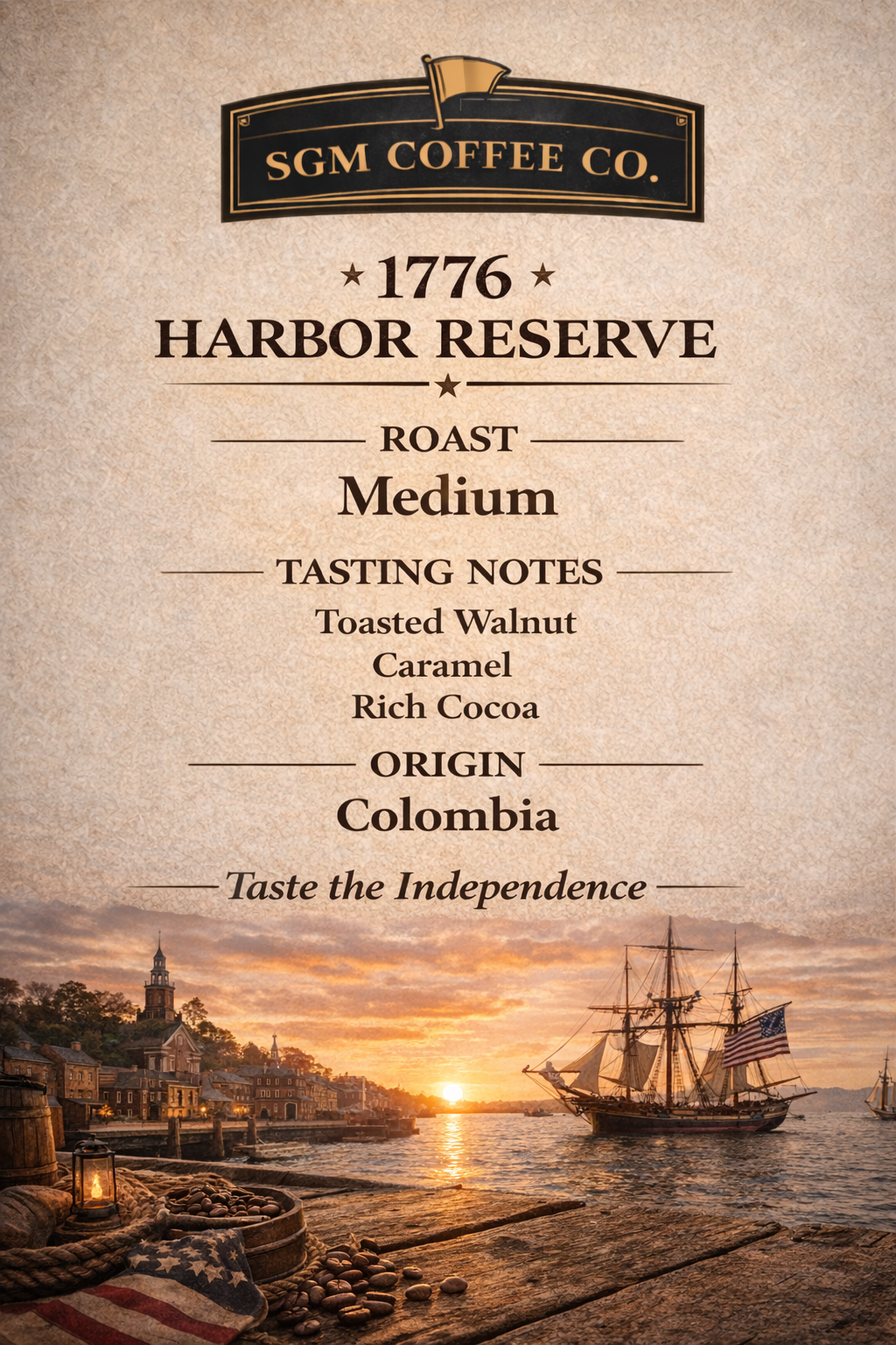 1776 Harbor Reserve - Medium Rost Columbia Coffee